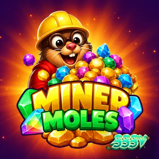 Tampilan grid 6x6 dalam permainan slot Miner Moles dengan tema tambang bawah tanah yang penuh dengan simbol pengganda.