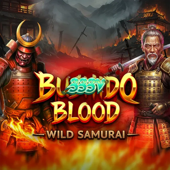 Tampilan visual slot Bushido Blood dengan tema samurai dan grid 5x3